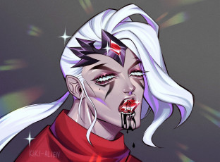 Картинка видео+игры league+of+legends лицо кровь varus