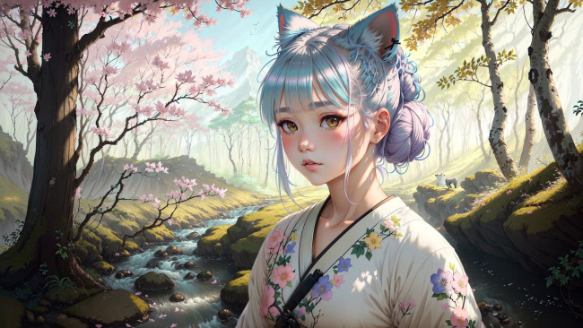 Обои картинки фото аниме, животные,  существа, нейросети, графика, нейроарт, ai, art, нейронные, сети, рисунки, нейро, искусство