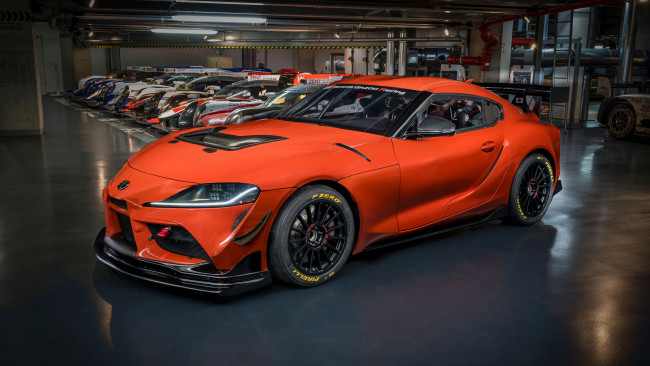 Обои картинки фото toyota gr supra gt4 100 edition 2023, автомобили, toyota, gr, supra, gt4, 100, edition, 2023, оранжевый, спортивная, тойота