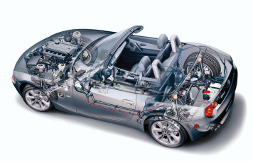 Картинка автомобили рентген машина серебристая детали