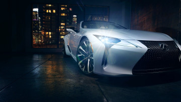 Картинка lexus+lc автомобили lexus белый окно город дома огни