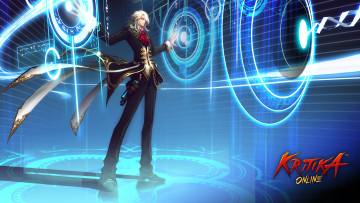 обоя видео игры, kritika online, парень, эльф, маг, магия, оружие