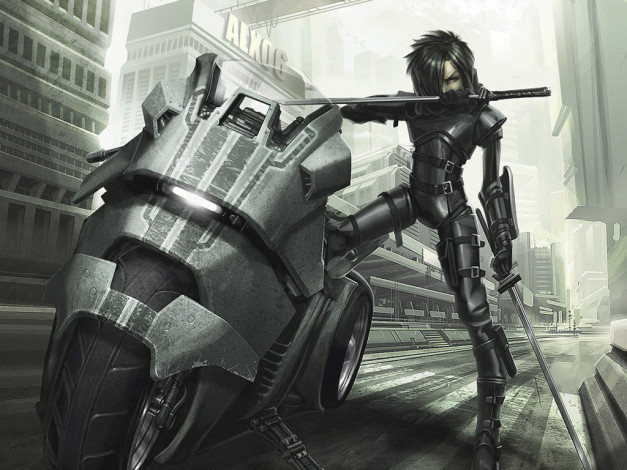 Обои картинки фото аниме, weapon, blood, technology