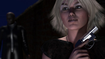 Картинка 3д графика people люди девушка оружия