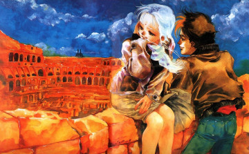 Картинка рисованные люди пара юноша девушка