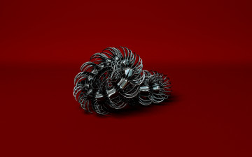 Картинка 3д графика fractal фракталы тёмный красный
