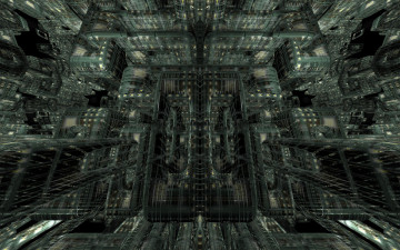 Картинка 3д графика fractal фракталы зелёный