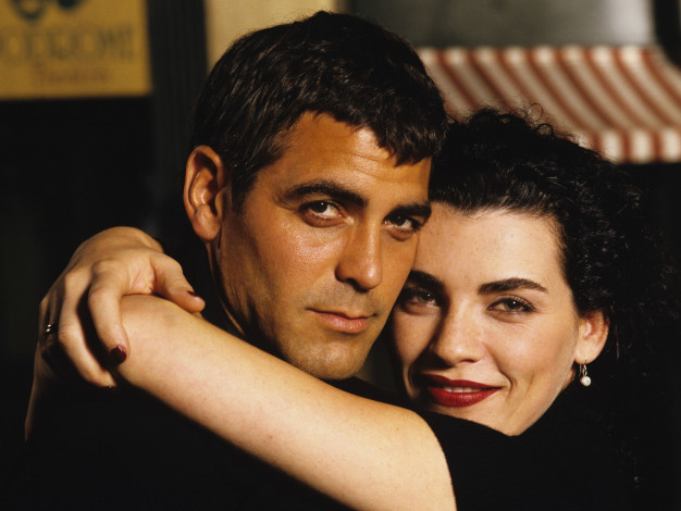 Обои картинки фото julianna, margulies, george, clooney, разное, знаменитости, обьятия