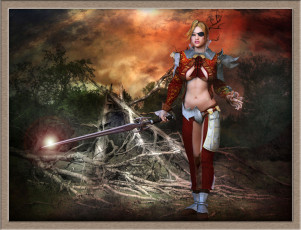 Картинка 3д графика people люди меч доспехи