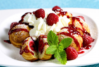 Картинка еда пирожные кексы печенье мята малина крем