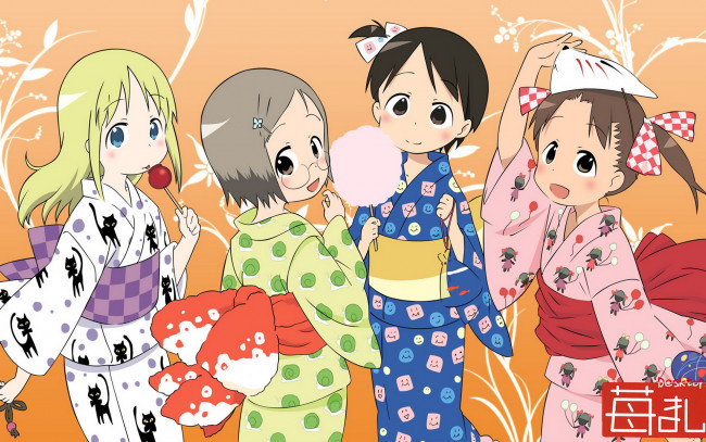 Обои картинки фото аниме, ichigo, mashimaro, девушки