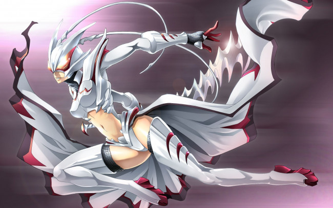 Обои картинки фото аниме, weapon, blood, technology, полет, костюм, девушка, минимализм