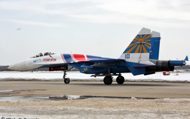 Обои картинки фото авиация, боевые, самолёты, су