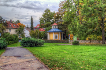 Картинка германия бад мергентхайм города улицы площади набережные трава дома деревья улица