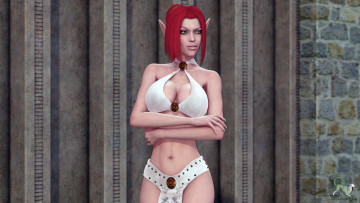 Картинка 3д графика elves эльфы девушка рижая