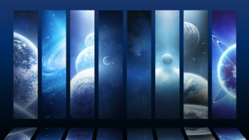 Картинка космос арт просторы вселенной планеты звезды галактики planets stars galaxies