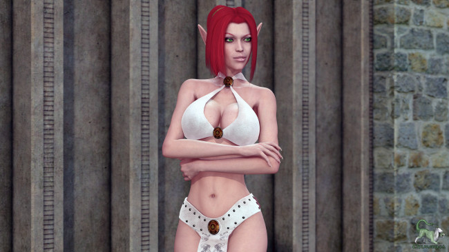 Обои картинки фото 3д, графика, elves, эльфы, девушка, рижая