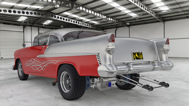 Обои картинки фото автомобили, 3д, chevrolet, 1955