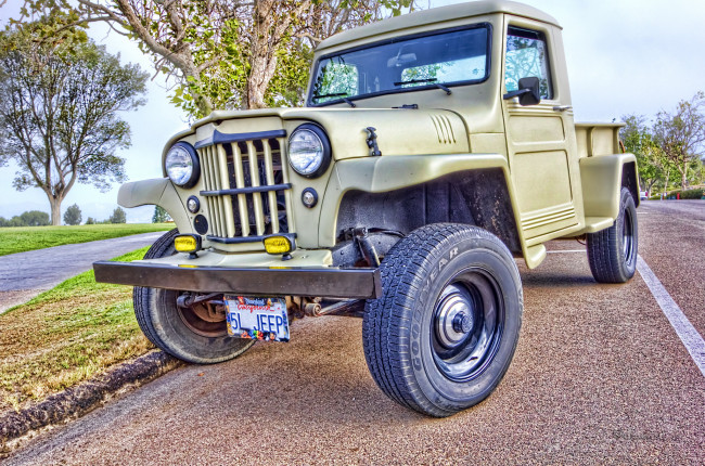 Обои картинки фото 1951 willys jeep pickup, автомобили, jeep, автошоу, выставка
