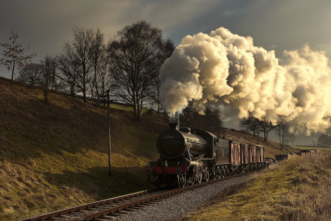 Обои картинки фото техника, паровозы, дорога, железная, паровоз
