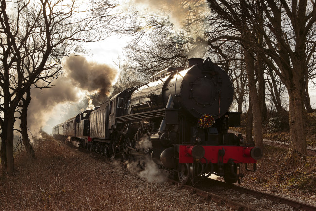 Обои картинки фото техника, паровозы, дорога, железная, паровоз