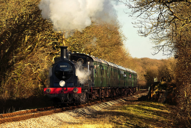 Обои картинки фото техника, паровозы, паровоз, дорога, железная