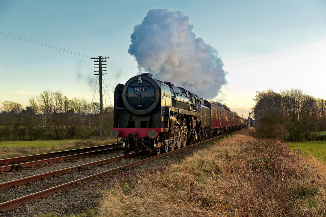 Обои картинки фото техника, паровозы, паровоз, дорога, железная