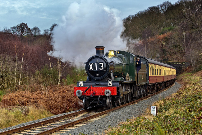 Обои картинки фото техника, паровозы, паровоз, дорога, железная