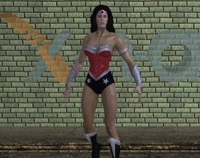 обоя 3д графика, фантазия , fantasy, супермен, фон, взгляд, девушка