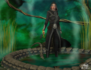 Картинка 3д+графика фантазия+ fantasy девушка взгляд фон