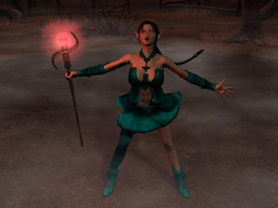 Картинка 3д+графика эльфы+ elves эльфийка взгляд фон оружие