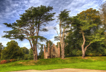 Картинка города -+пейзажи церковь лес поляна