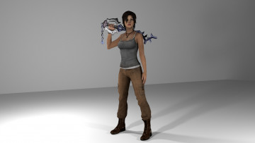 Картинка 3д+графика фантазия+ fantasy взгляд девушка оружие фон