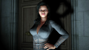 Картинка 3д+графика люди+ people девушка взгляд фон