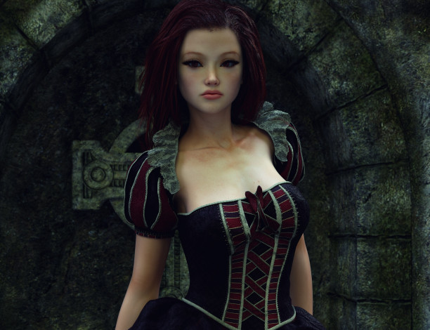 Обои картинки фото 3д графика, люди , people, фон, взгляд, девушка