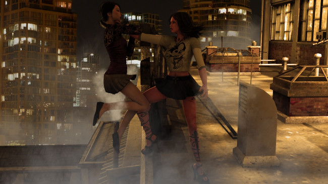 Обои картинки фото 3д графика, фантазия , fantasy, фон, взгляд, девушки