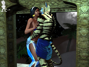 Картинка 3д+графика фантазия+ fantasy фон девушка взгляд