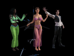 Картинка 3д+графика люди+ people иллюзионисты фон девушки взгляд