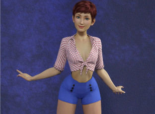 Картинка 3д+графика люди+ people девушка взгляд фон