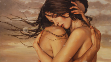 Картинка рисованное люди одуванчик любовь пара