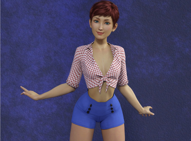 Обои картинки фото 3д графика, люди , people, девушка, взгляд, фон