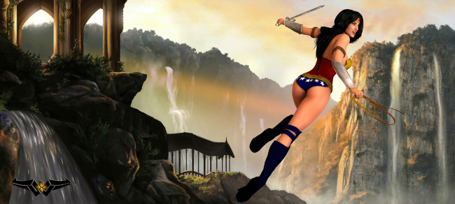 Обои картинки фото 3д графика, фантазия , fantasy, взгляд, фон, девушка