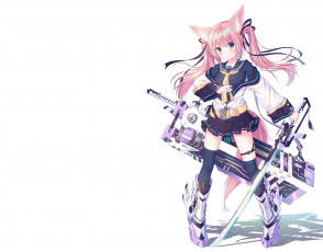 Картинка аниме оружие +техника +технологии девушка