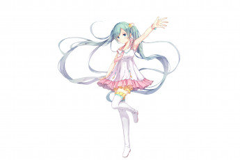 Картинка аниме vocaloid девушка взгляд фон