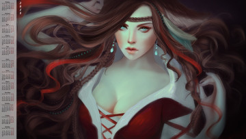 Картинка календари фэнтези взгляд украшения девушка