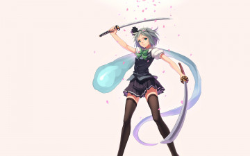 Картинка аниме touhou взгляд девушка фон