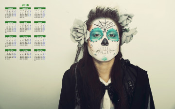 Картинка календари девушки лицо грим