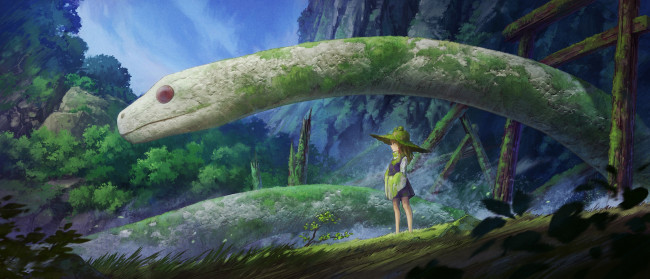 Обои картинки фото аниме, touhou, змей
