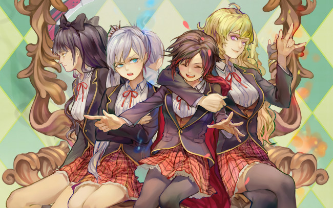 Обои картинки фото аниме, rwby, девушки