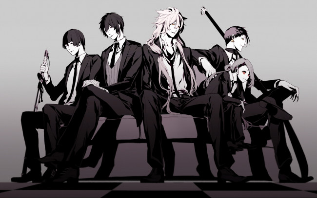 Обои картинки фото аниме, touken ranbu, танец, мечей